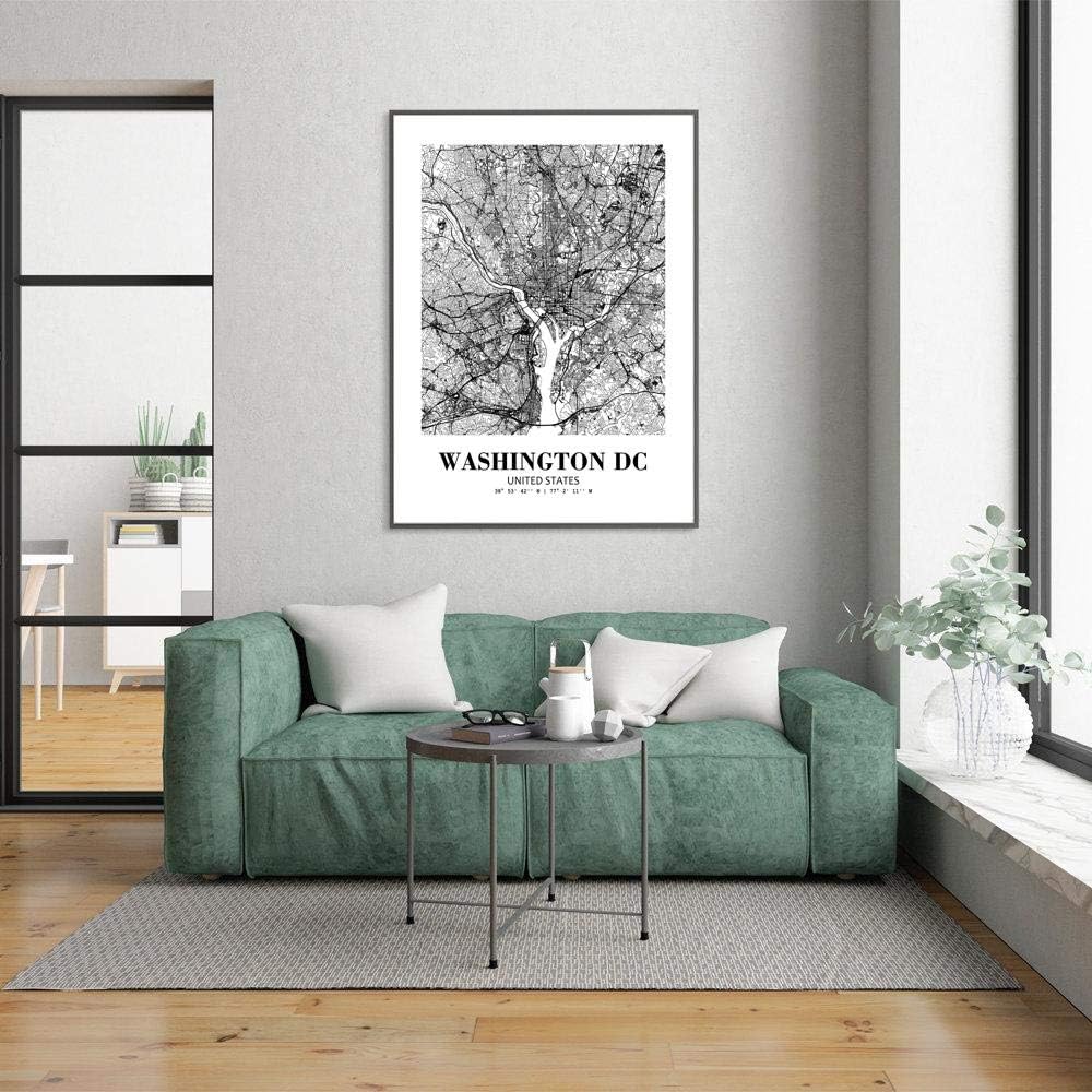 Eleville 8X10 Unframed Washington DC United States City View Abstract Road Modern Map Art Print Poster Wall Office Home Decor Minimalist Line Art