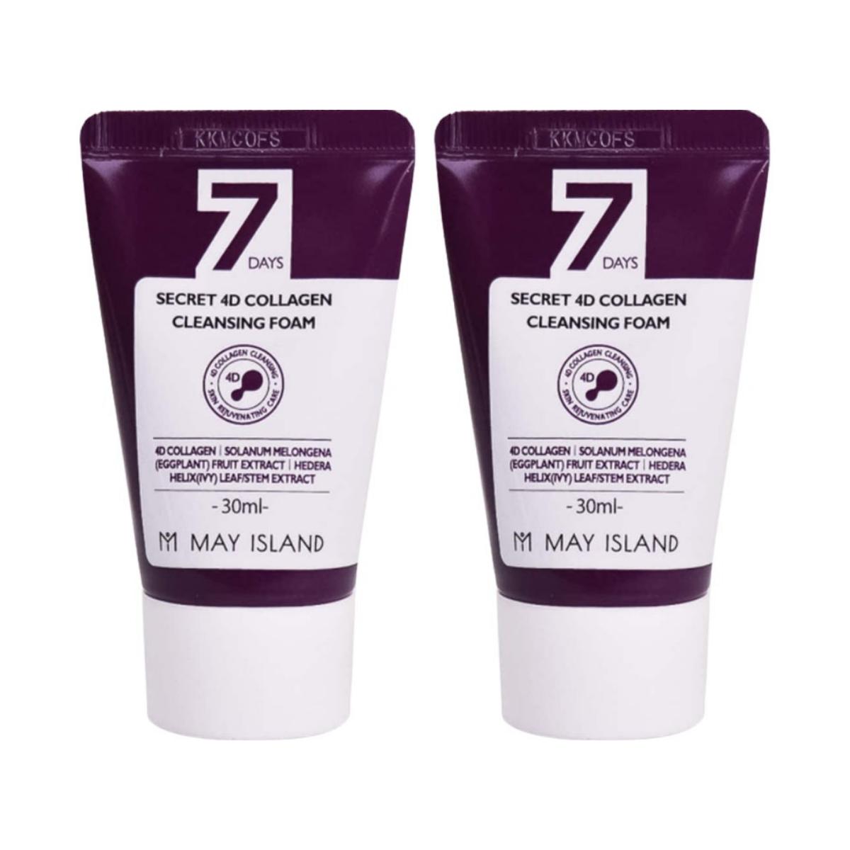 May Island 7 Days Secret 4D Collagen Cleansing Foam Firming Deep Face Wash 30ml*2ea
