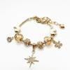 18K Gold-Plated Alloy Bracelet for Women - Charming Gold Flower Crystal Zircon Punk Valentine's Day Gift