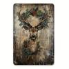 Christmas Reindeer Metal Tin Sign for Home Decor Vintage Wall Art 8x12 Inch Christmas Gift