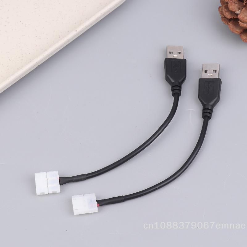 [ZYAS]5/10Pcs USB Cable Connector To 2pin 8mm/10mm Free Welding LED Strip Connector LED Ribbon Strip Light Adaptor