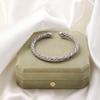 Personalized High-End Titanium Steel Open Cuff Bracelet for Women - Stretchy, Irregular Design, Exquisite Non-Fading Finish