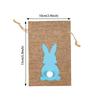 6pcs 10x15cm Easter Burlap Candy Bags Bunny Pattern Jute Linen Treat Gift Bags for Easter Party Kids Cookies Snack Pack Bags