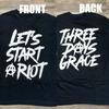Three Days Grace Commençons une émeute Graphique Avant Arrière T-shirt Noir