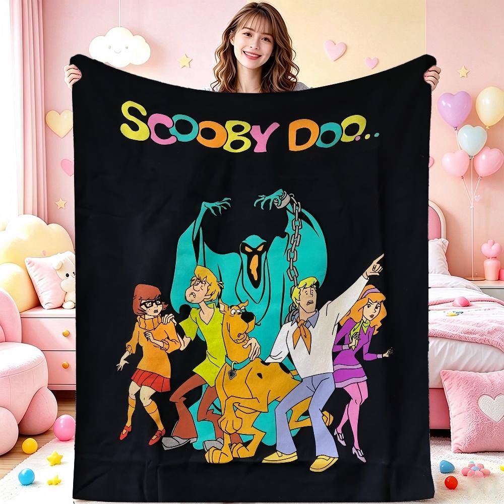 Scoobydoo Gang Anime Printed Blanket Skinfriendly Soft Fleece Blanket For Outdoor Travel Lightweight Home Decor Holiday Gift