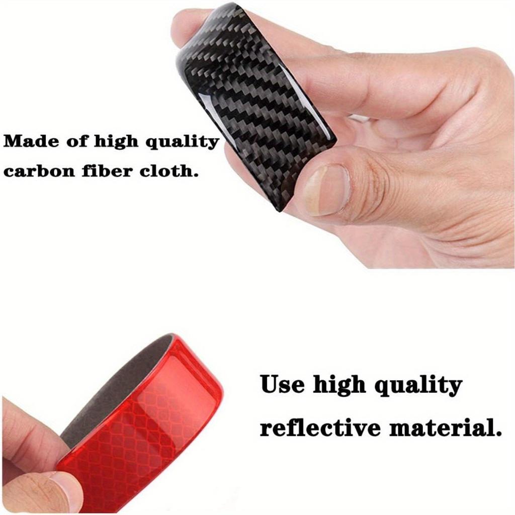 4Pcs Carbon Fiber Door Edge Protectors, Reflective PVC Car Side Door Protection Strips, Scratch-Resistant Universal Decorative Stickers