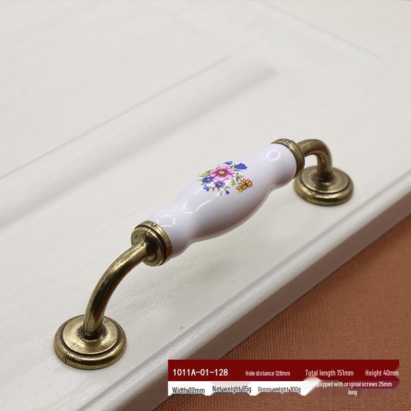 

Орхідея Європейська Пасторальна Керамічна Біла Антична Ручка Дверцят Шафи