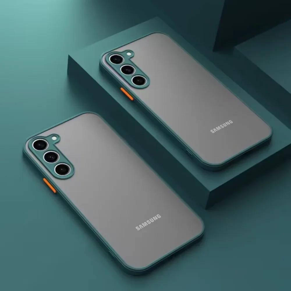 Custodia Rigida Opaca Antiurto Per Samsung Galaxy S25 S24 Ultra S23 FE S22 S21 Note 20 10 Plus S20 Edge Cover Bumper Armatura