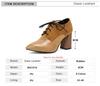 Fashion Women's Pump Shallow Brogue Shoes Vintage Chunky Heel Oxford Lace-Up Fashion Elegant Ladies High Heels White Black Brown Red