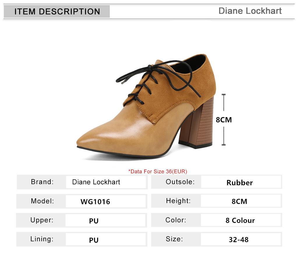 Fashion Women's Pump Shallow Brogue Shoes Vintage Chunky Heel Oxford Lace-Up Fashion Elegant Ladies High Heels White Black Brown Red