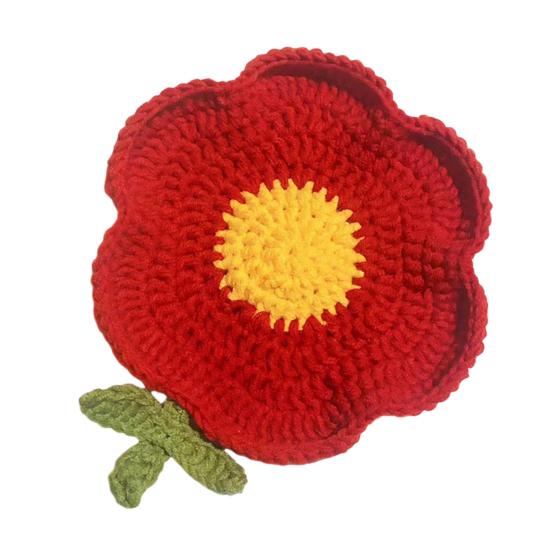 Handmade Crochet Flower Coaster Heat-Resistant Cup Mat for Mugs Glasses Soft Non-Slip Absorbent Table Protector Mat Cute Kitchen Desk