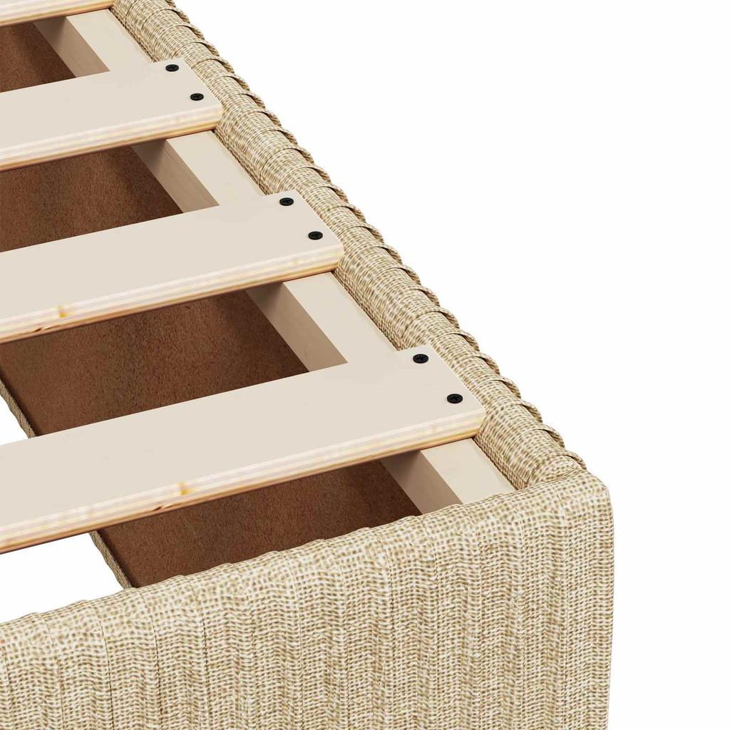 Box Spring Bed with Mattress Cream 160 x 200 cm Fabric