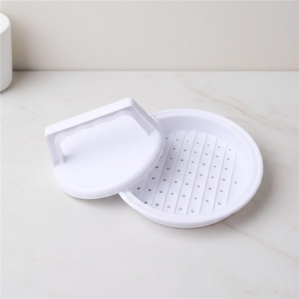 

Hamburger Press Patty Maker Plastic Mold Homemade Kitchen Burger Tool Meat Shaper Easy Food Safe DIY Cooking Gadget белый