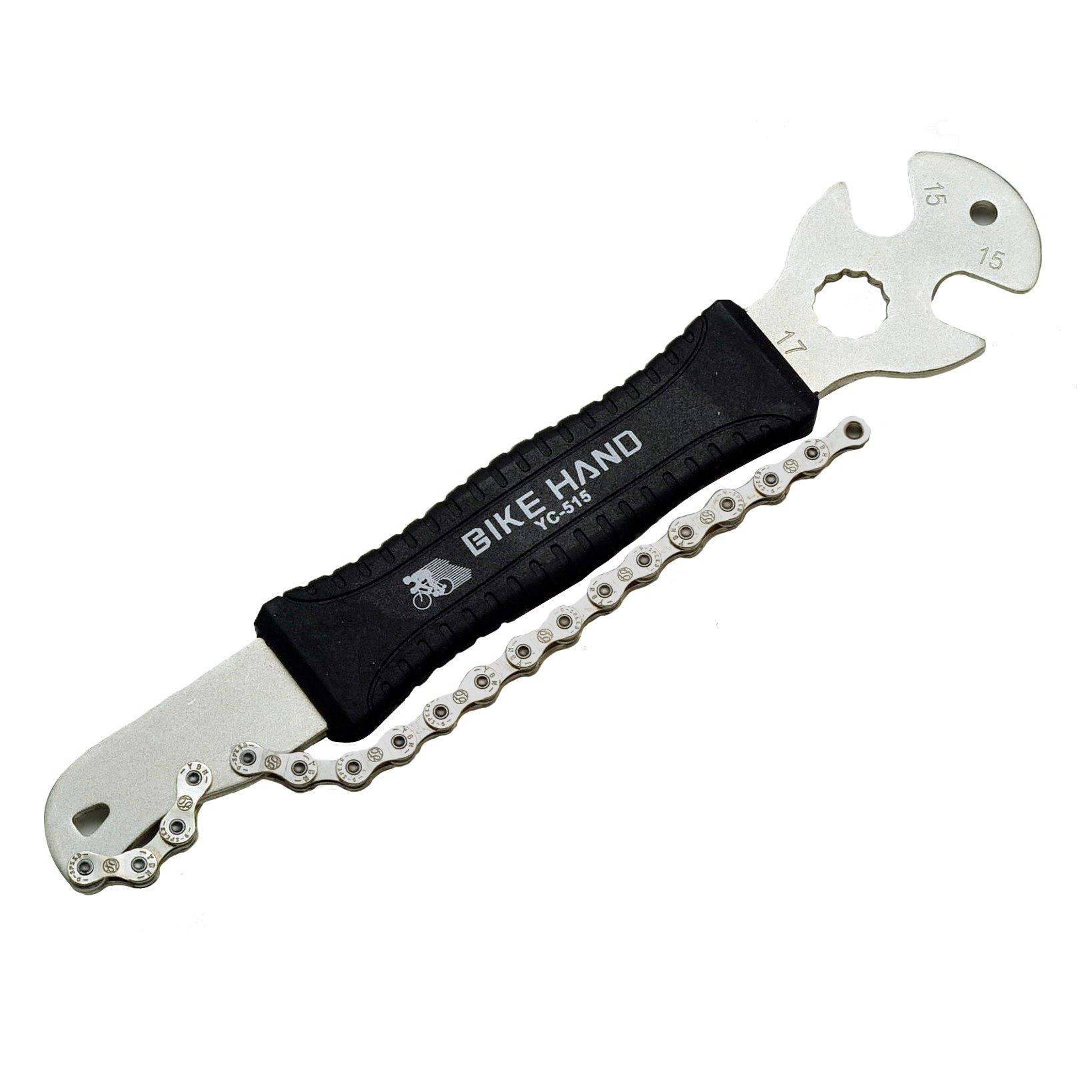 

BIKE HAND Pedal Wrench Box Tuner 2in1 (15mm/17mm Wrench)/Freewheel YC-515