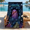 Custom Name Purple Monster Stylish Digital Printing Beach Towel Quick‑Drying Absorbent Blanket for Beach Pool Gym Travel