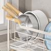 Stainless Steel Sink Drain Basket Space Saving Multi-functional Dishwashing Rack with Drain Tray Dish Drying Rack Dishwashing