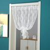 1 ks Poloviční záclona Minimalistická Bílá Krajka Dveře Kuchyň Krátká Záclona Okouzlující Střapec na Hlavě Bez Vrtání Květinová Průsvitná Dekorace Skříně