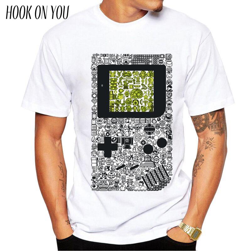 Men Fashion T-shirt Hipster Printed Tee Shirts Short Sleeve Tops Super Mario Periodic Table