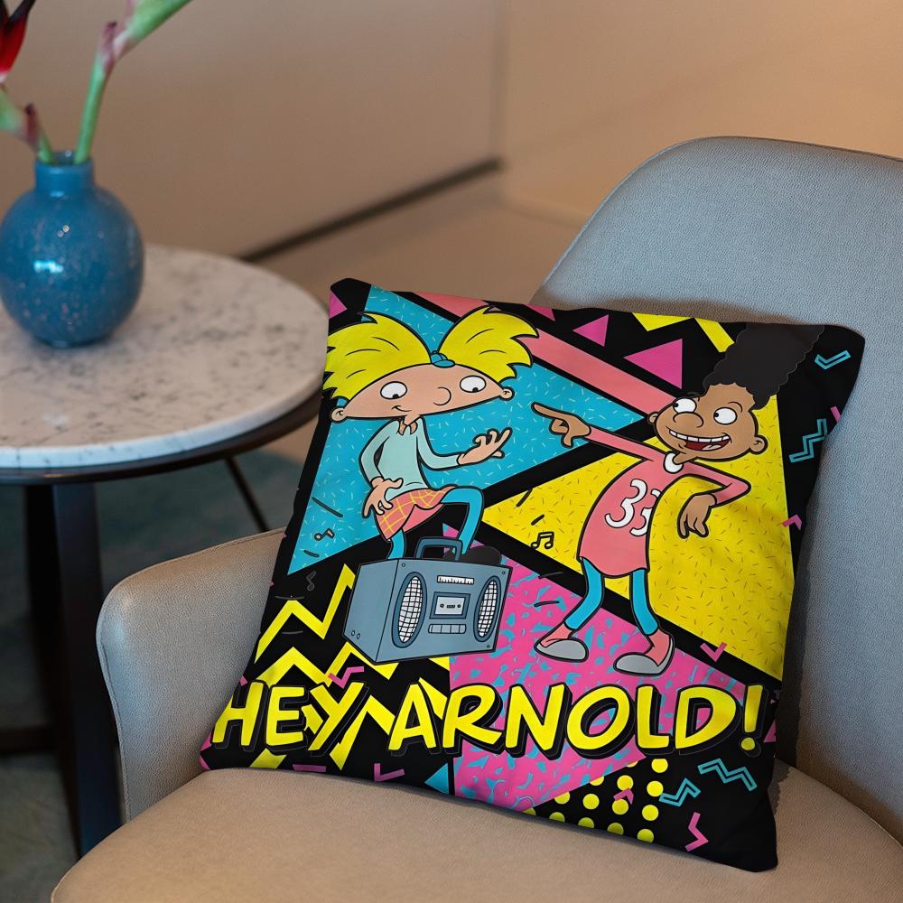 H-Hey ArnoldS Cushion Cover 2-in-1 Reversible Plush Pillow Cover | Car/Sofa/Bed | Perfect Gift