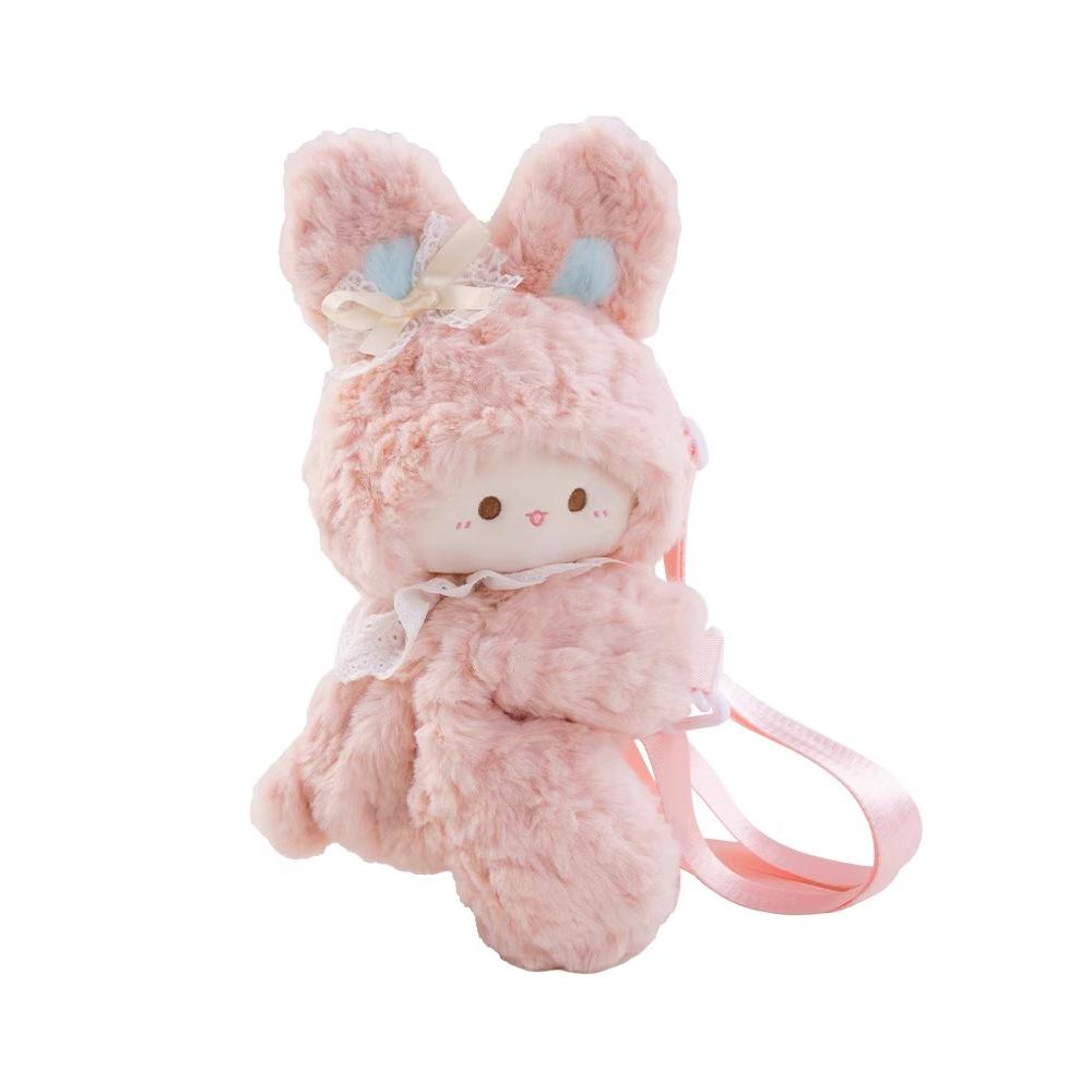 Lamb Cute Rubitu Pink Rabbit Plush Crossbody Bag Children's Doll Backpack Bag Girls School Bag