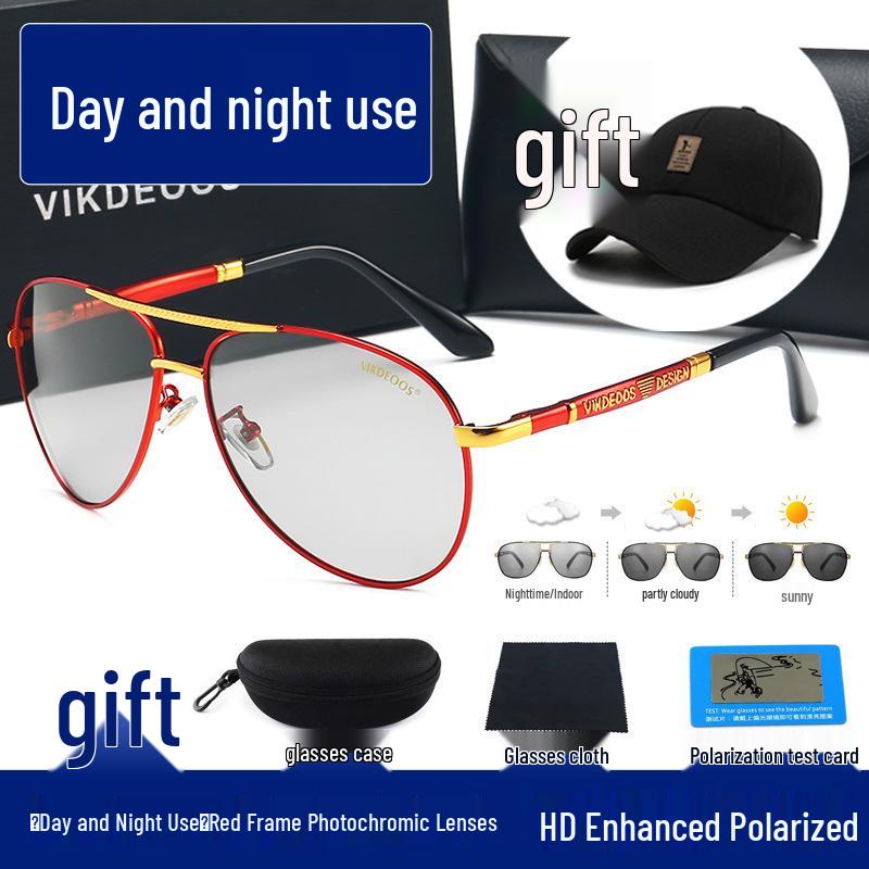 Men's Polarized Day & Night Sunglasses: Anti-UV HD for Driving & Fishing
