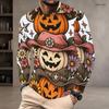 Men Plus Size Crew Neck Long Sleeve Shirt Black Gothic Skull Snake Graphic Casual Street Style Top