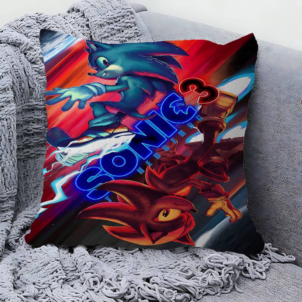Anime Game S-SonicS Personalized Pillow Cover Kids Bedroom Wild Party Decor Pillowcase Kid Birthday Shower Gift