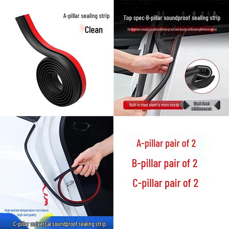 Car Soundproof & Dustproof Sealing Strip for Pillars, Dashboard, Hood, Trunk, and Doors