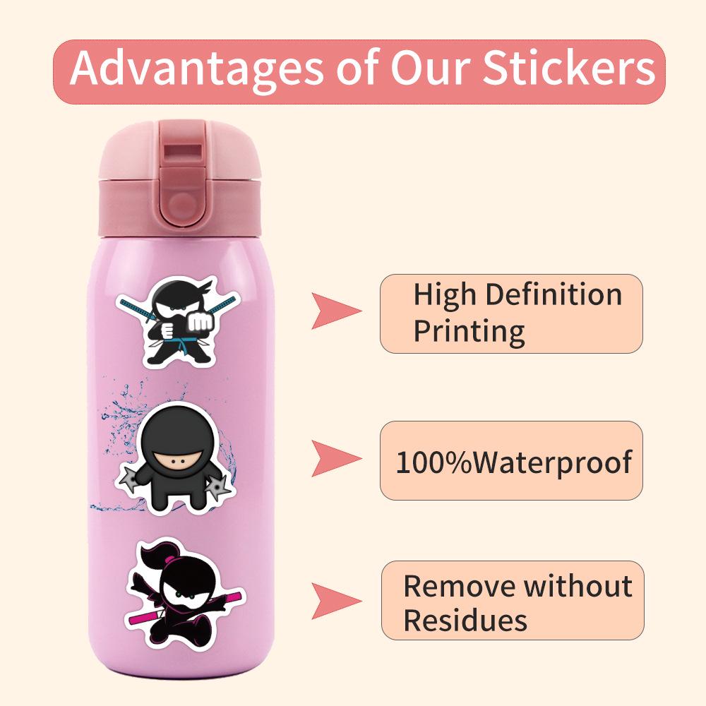 Ninja Warrior Graffiti Stickers - 60 Cartoon Stickers for Notebooks & Luggage