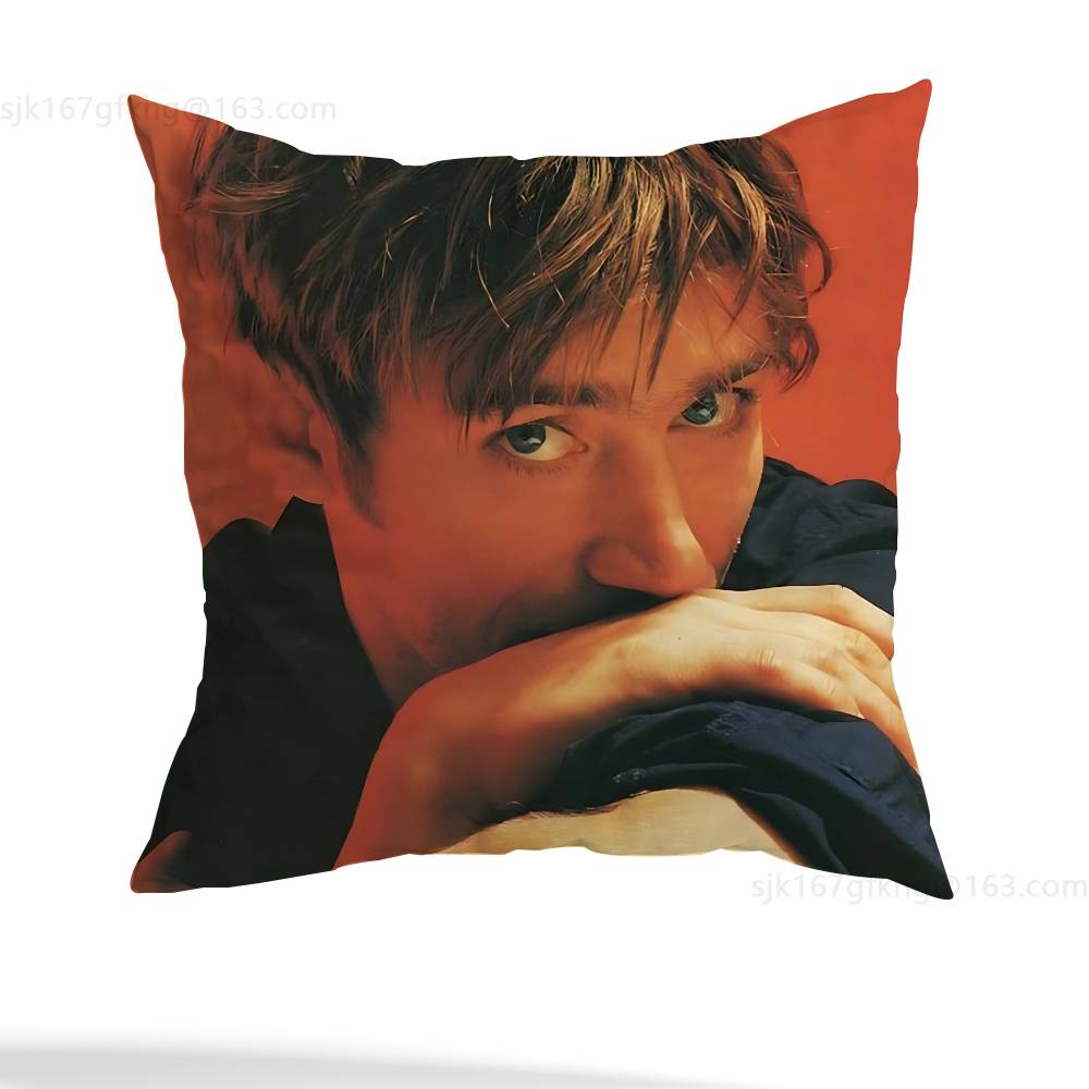 I Love D-Damon Albarn Pillow Case Square Double-Sided Printing Short Plush Sofa Cushion Cover Bedroom Bedside Pillow