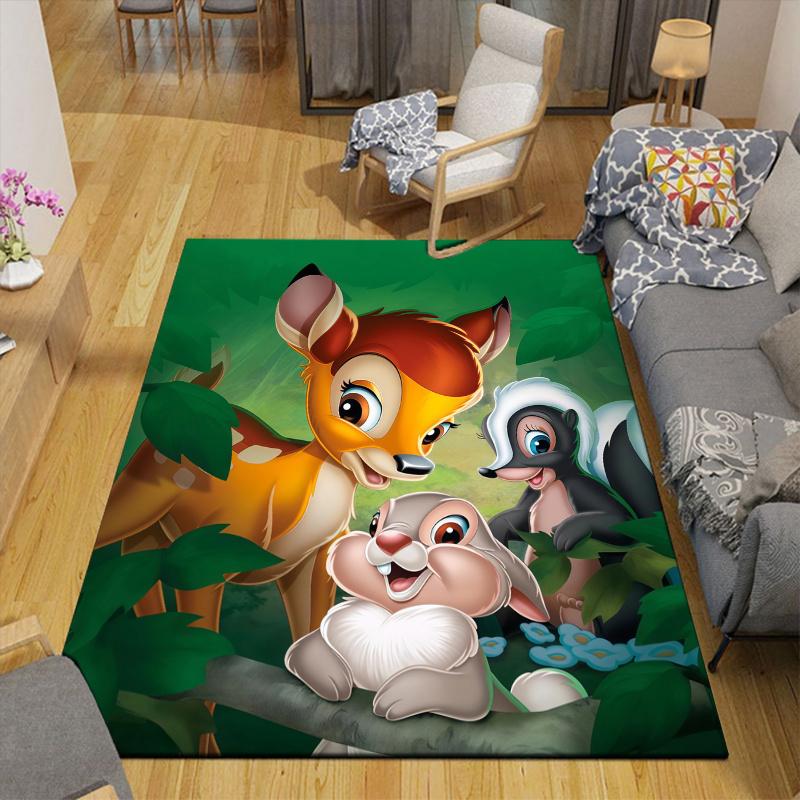 Bambi Home Sofa Decoration for Living Room & Bedroom, Non‑Slip Play Flannel Floor Mat for Game Room