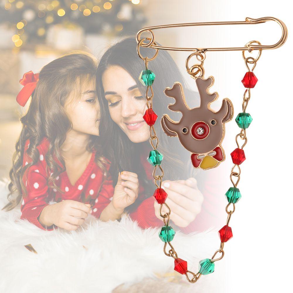 

Accessories Collar Pin Beads Tassel Brooches Christmas Beaded Brooch Christmas Pin Badges Brooch