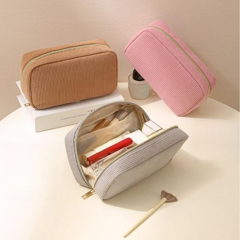 New simple corduroy cosmetic bag portable hand-held bag large-capacity travel cosmetic storage bag cosmetic bag