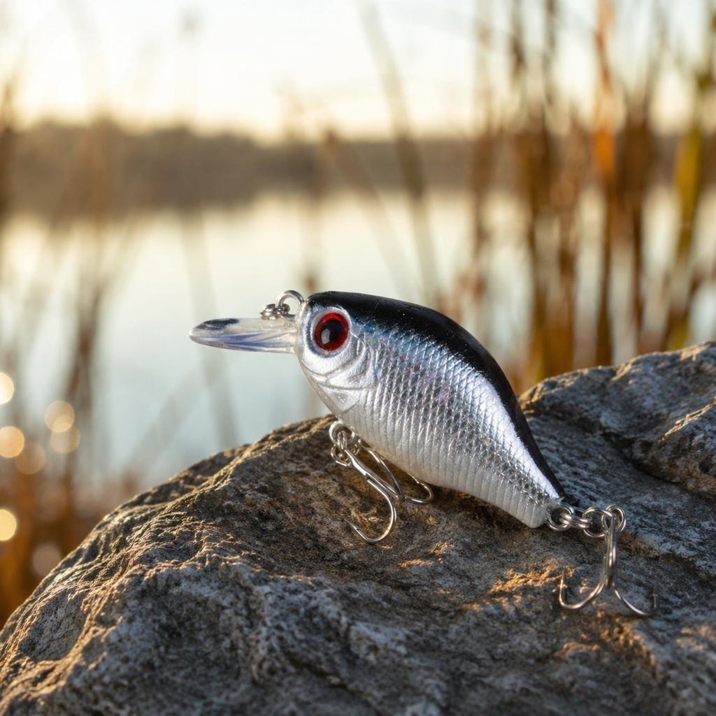 Fishing Lure Crankbait Hard Bait Artificial Bionic Fish Shape Lure with Treble Hooks for Freshwater Fishing Tackle