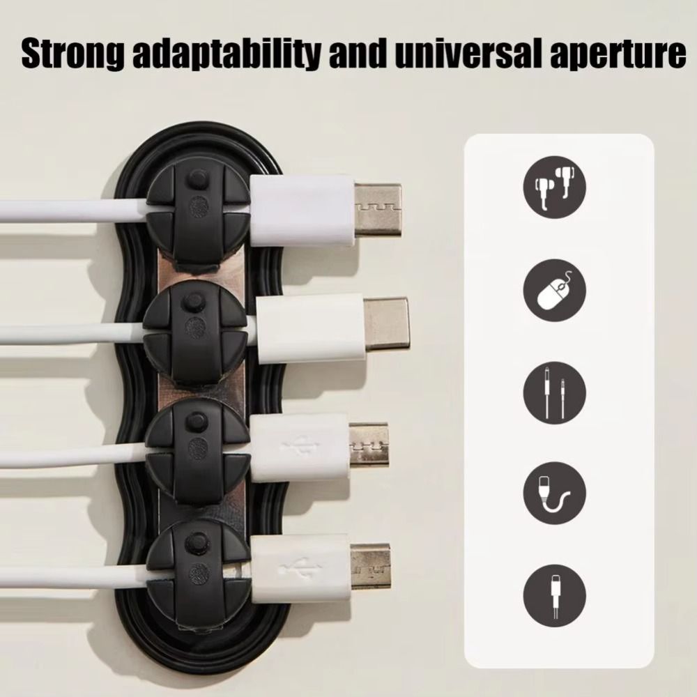 Reserved Wire Slots Multi Cord Holder Charging Cable Fixed Storage Buckle Home Office Use