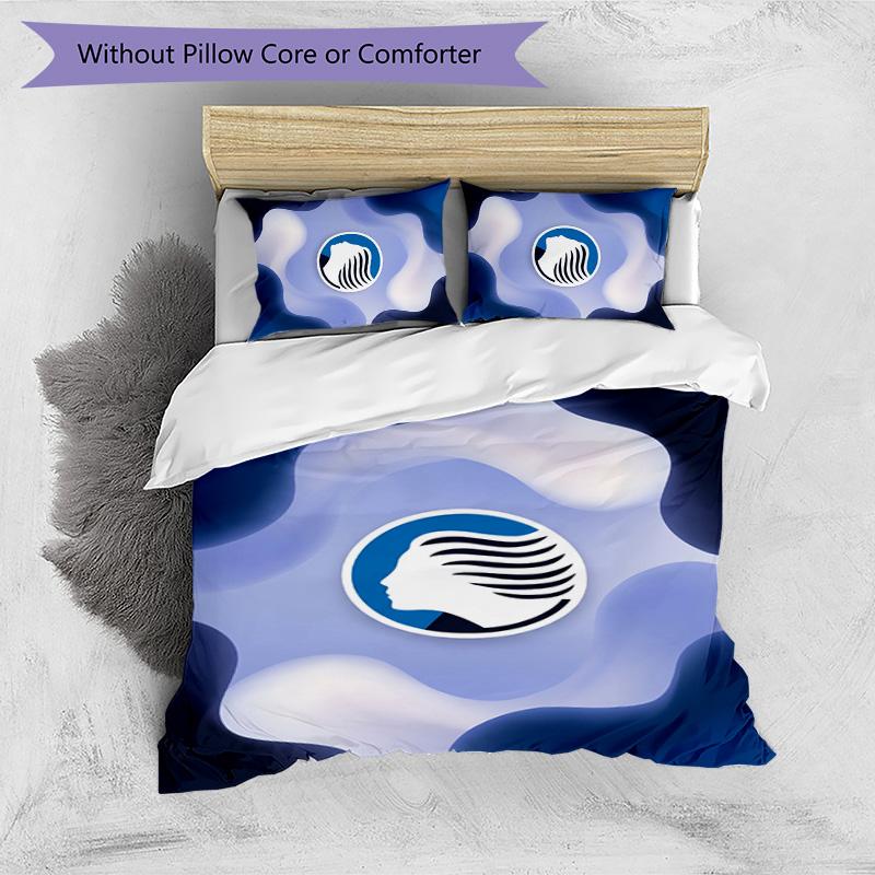 Set Biancheria da Letto Stampato 3 Pezzi Atalanta FC Traspirante Copripiumino con Federe Biancheria da Letto Decorativa per Camera da Letto Casa