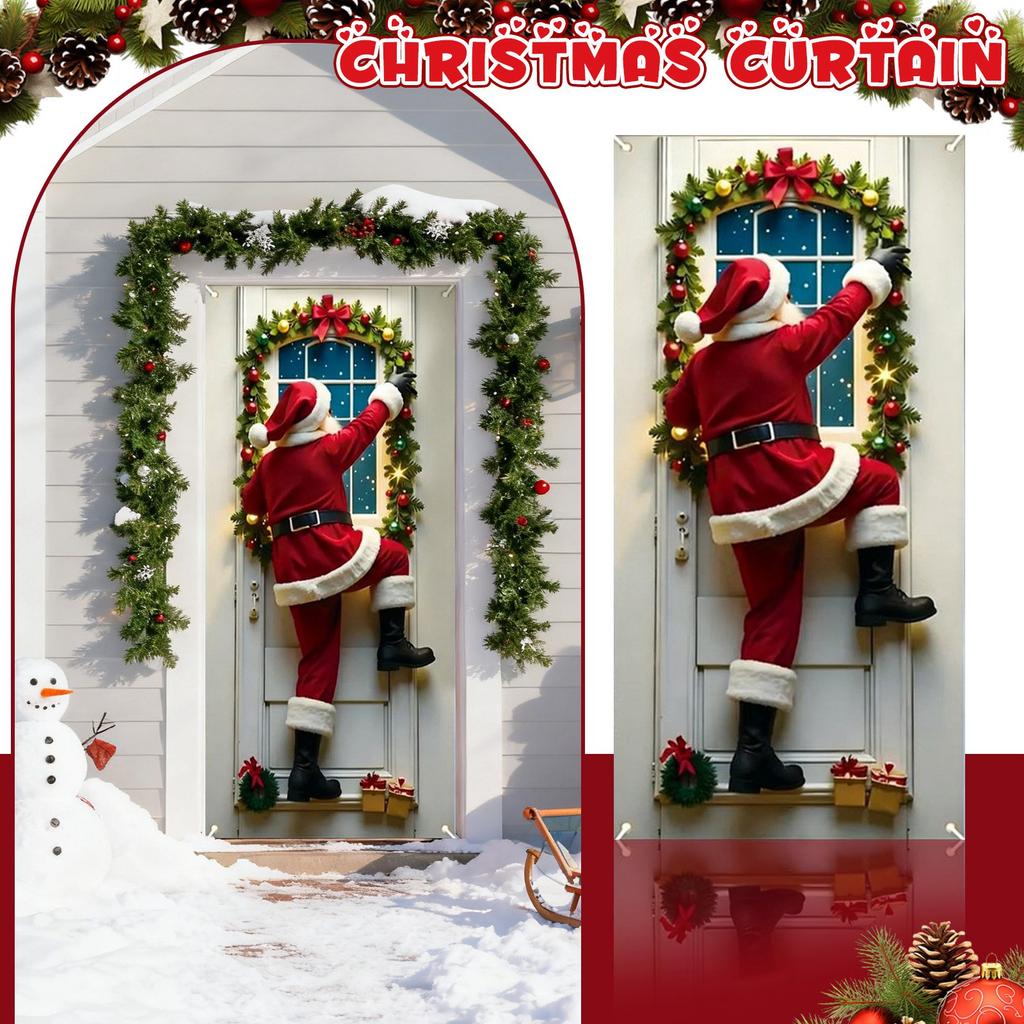Christmas Door Curtains, Flags, Christmas Decorations, Door And Banner Decorations, Hanging Cloths, Photo Background Cloths