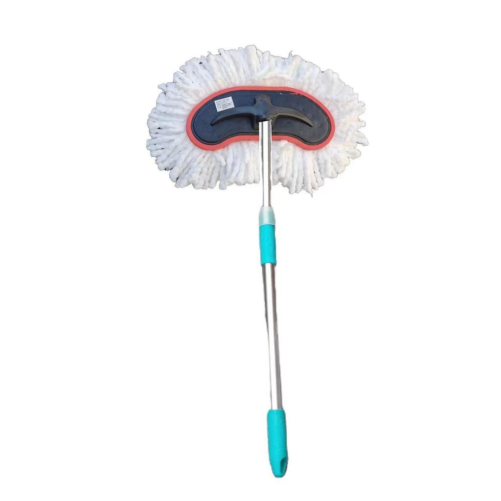 Telescopic Stainless Steel Car Wash Mop & Brush with Long Handle