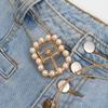 Faux Pearl Adjustable Pin Buckle Belt Dazzling Transparent Waistband Waist Corset for Women Students Slimming Belt