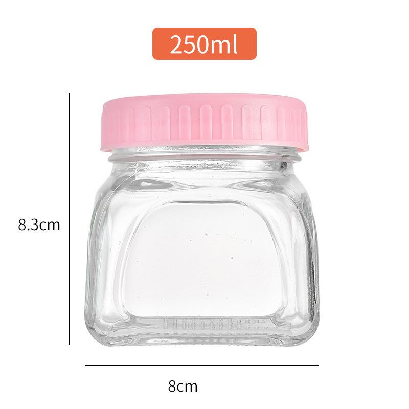 Macaron Color Series Glass Storage Jar - Sealed Container for Candy, Dried Fruit, Honey