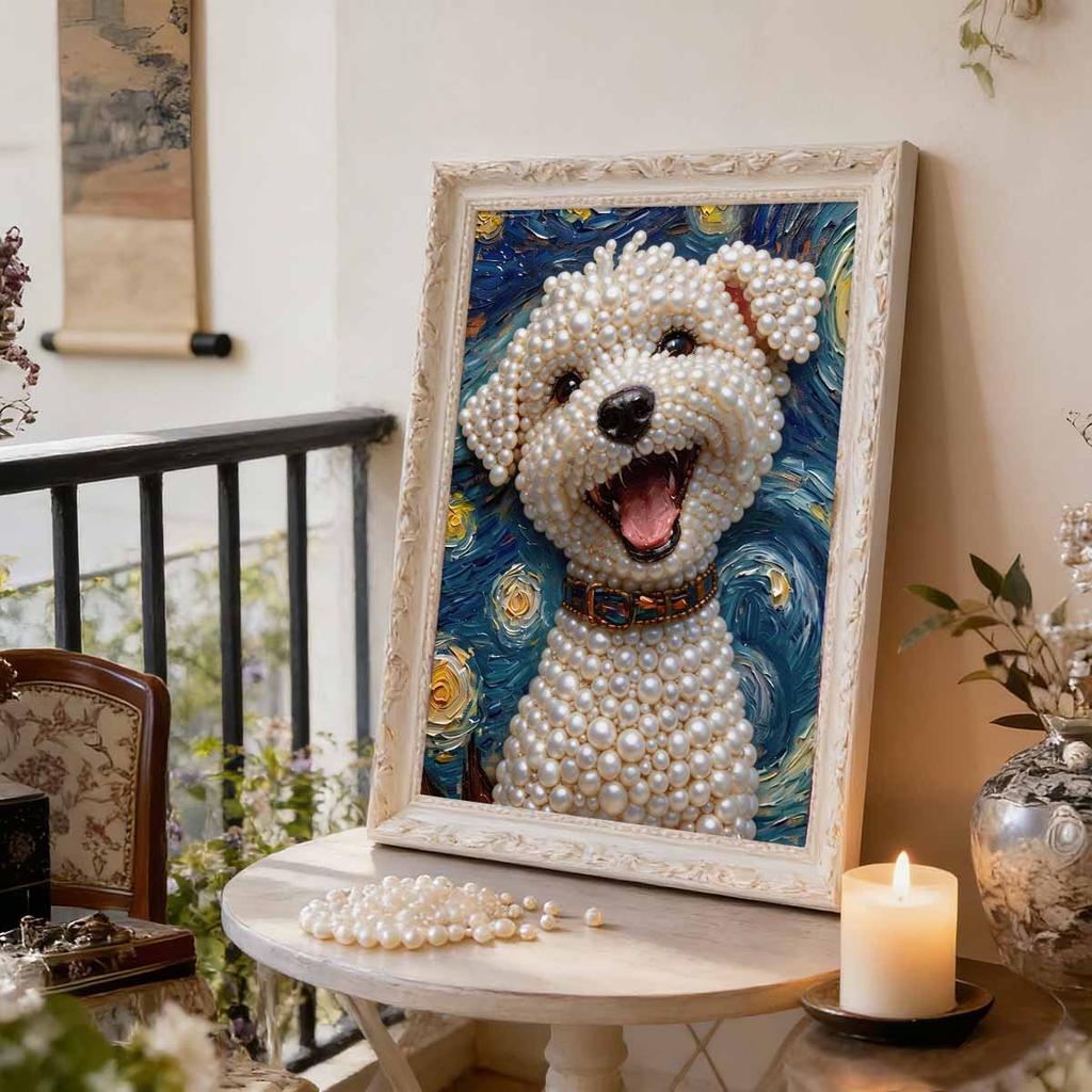 Pearl Painting Kit Cute Little Dog Theme Frameless Handicraft DIY Bedroom Decoration Living Room Wall Art Room Decoration Art Craft Decoration