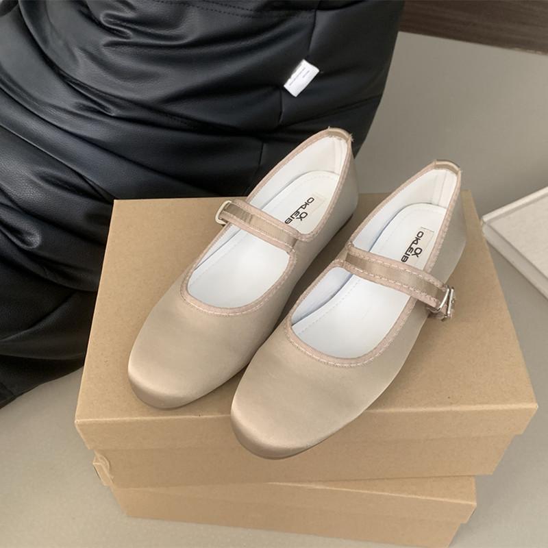 Modne Baleriny Damskie Modne Okrągły Nosek Płaskie Wsuwane Damskie Miękkie Damskie Baleriny Mary Jane Płaski Obcas Codzienne Buty Baleriny