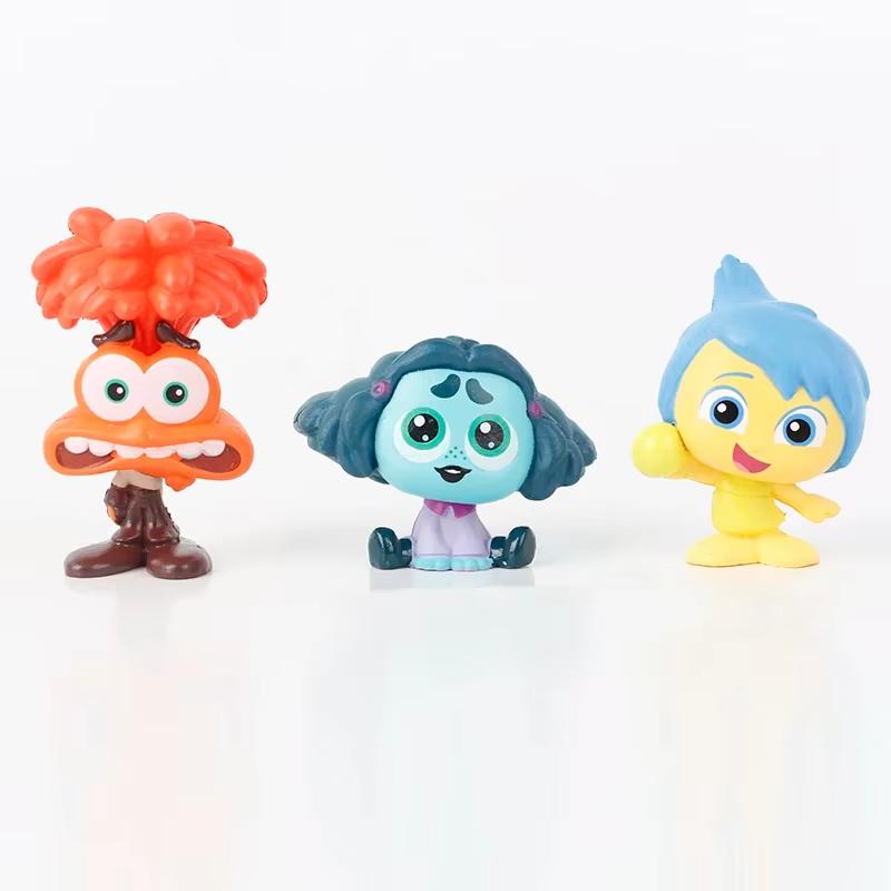 9 Stück/Set Mini Inside Out 2 Actionfigur Spielzeug Animation Design Film Freude Angst Wut Traurigkeit Ekel Angst Miniaturfiguren Statuen Kinder Geschenk