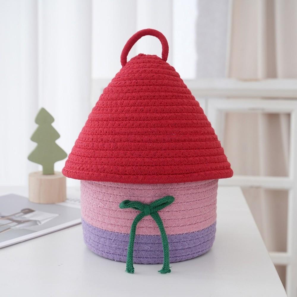 House Shape Desk Organizer Handwoven Snack Toys Organizer Cute Storage Basket  Bedroom Decor