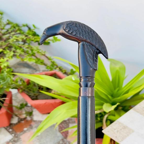 91.44 cm Victorian Handcrafted Walking Stick Cane, Raven Crow Handle walking stick, Wooden cane, Birthday gift, Christmas gift