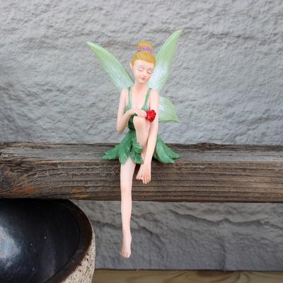 1pc Elegant Sitting Flower Fairy, Colorful and Bronze, Creative Garden Decoration Flower Fairy Ornament