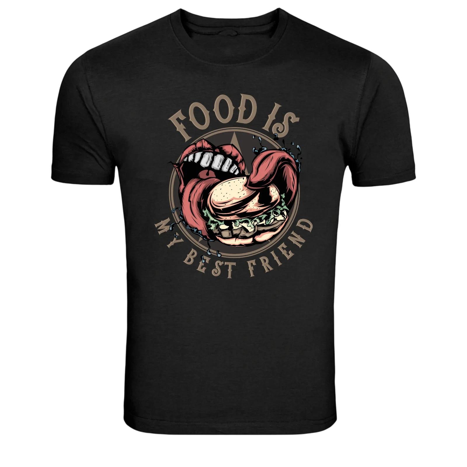 Food Is My Best Friend Burger Graphic T-Shirt M
