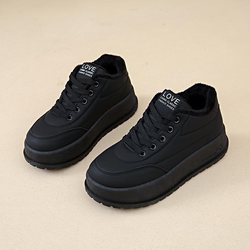 Fashion Muffin Platform Solid Color Women's Shoes New Autumn and Winter Board Shoes Versatile Bread Velvet Cotton Shoes