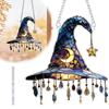 2D Halloween Hexenhut Design Hängendes Ornament, Halloween Hexenhut, Buntglaspanel für Heim- & Partydekoration Fenster Penda S9D8
