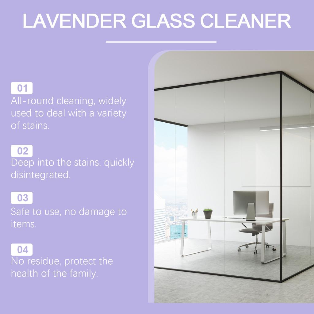 Lavender Scented Glass Cleaner,, Dirt, And Grease Stains; A Household Cleaning Agent For Glass Surfaces. 200ml